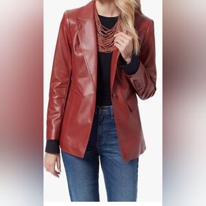 Sam Edelman Sportswear Womens Margot Single Breasted Long Blazer, Henna - Pleath